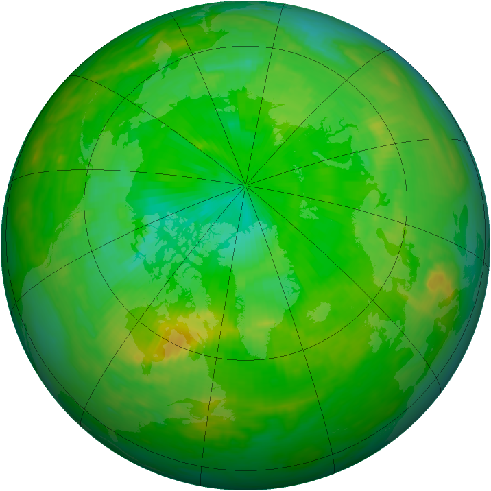 Arctic ozone map for 20 July 1981